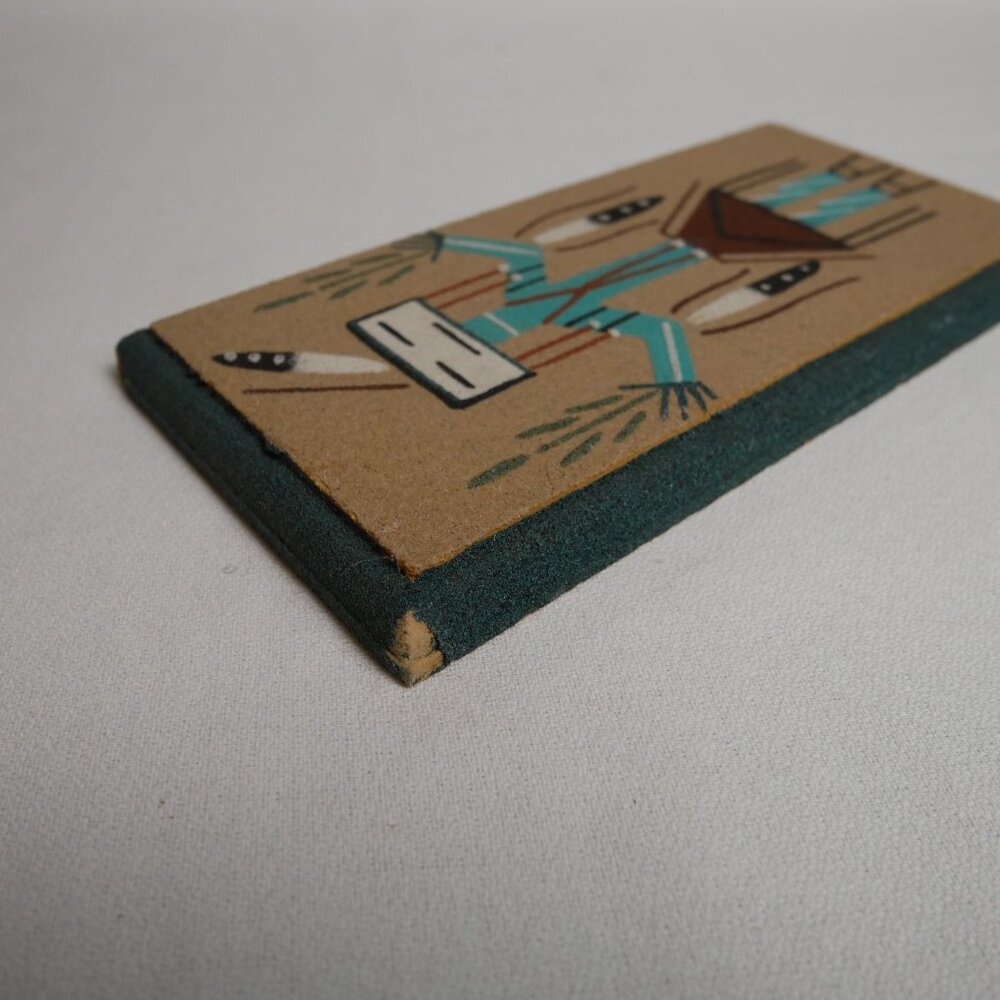 Navajo Sand Painting Yei Female Native American 8”x4” Signed By The Artist - Picture 9 of 11